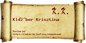 Kléber Krisztina névjegykártya